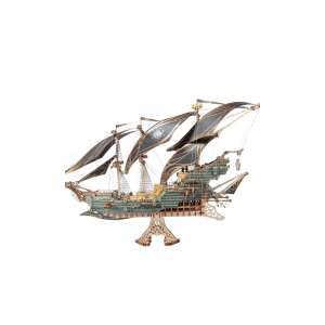 3D puzzle Pirátska loď dobrodružstvo vrabčieho mora, zelená, HC, drevo, 518 dielikov