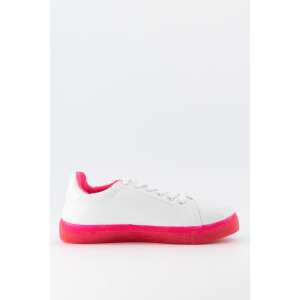 White and pink MBrands women's shoes, side view - Women's Footwear