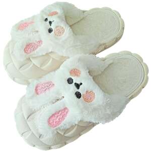MBrands women's winter slippers with bunny ears, cream color - Women's Footwear