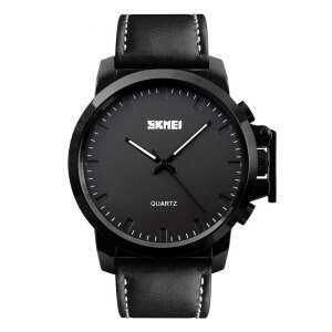 Black SKMEI 1208 men's quartz wristwatch with leather strap - Men's Watch