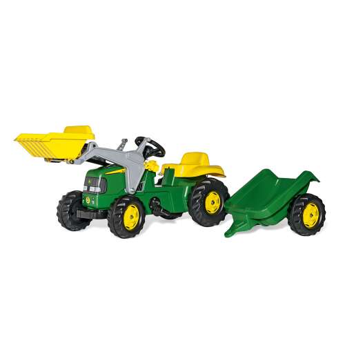 Rolly Kid John Deere Pedálos markolós Traktor utánfutóval #zöld 32454616