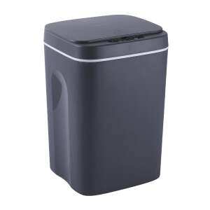 Fekete Gadgetry automatic sensor trash can with LED, 16 liter capacity, odor-proof lid and silent opening/closing - Trash can