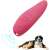 Pink ultrasonic dog training device with a dog and cat in the background