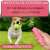 Pink ultrasonic dog training device in hand with a dog running in the background