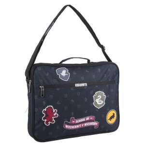 Harry Potter Hogwarts School Bag, blue with Hogwarts crest and house crests - Cerdá