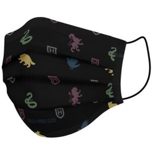 Harry Potter Hogwarts Houses face mask for adults, black polyester - Cerdá