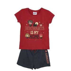 Harry Potter Hogwarts is my home girls pajamas, red top with Hogwarts print and blue shorts - Kids' Pajama & Nightgown