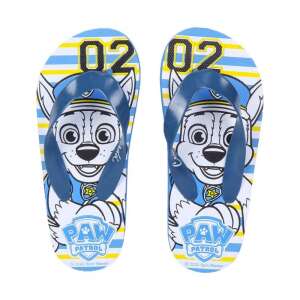 Paw Patrol Chase flip flops for kids, blue and yellow striped design with Chase character, size 24-25 - Kids' Slipper