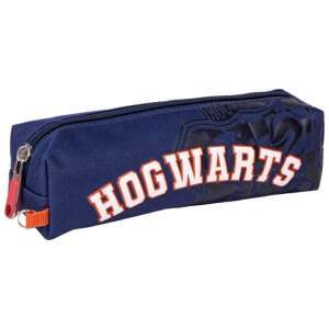 Harry Potter Hogwarts pencil case, blue with orange details, zipper closure - Pencil Case