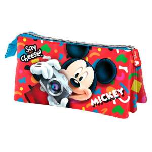 Mickey Mouse Say Cheese pencil case, red with colorful pattern, featuring Mickey Mouse holding a camera, 10x23x7cm - Pencil Case