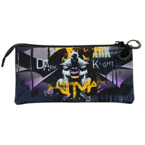 DC Comics Batman Dark Knight pencil case, black with yellow and purple design, zipper closure - Pencil Case