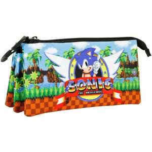 Sonic the Hedgehog pencil case, featuring Sonic the Hedgehog character and the iconic Sonic the Hedgehog game background - Pencil Case