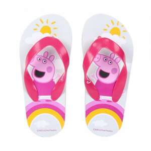 Peppa Pig kids flip flops, white with pink strap and rainbow design - Kids' Slipper