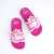 Peppa Pig kids pink slippers with bow, size 26-27, top view