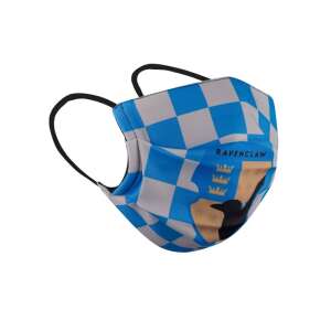 Harry Potter Ravenclaw House Face Mask, blue and white checkered pattern with Ravenclaw crest - Mouth mask