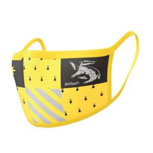 Mască de față Harry Potter Hufflepuff, galbenă și neagră, cu logo de bursuc - Mască pentru gură