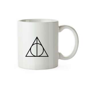 Harry Potter Deathly Hallows mug, 330ml, white mug with black Deathly Hallows symbol - Serving