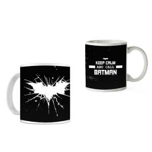 Keep Calm and Call Batman bögre szett, 2 bögre, egy törött üveg mintával, egy szöveggel - Batman