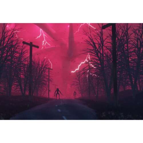 Stranger Things 4. évad poszter, 61x90cm, a Fordított világ és a Demogorgonokkal - Poszter