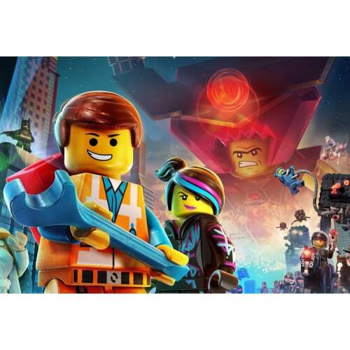 Lego film poszter, Emmet és Wyldstyle szereplőkkel, 61x90cm - Poszter