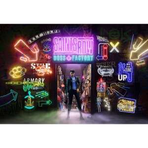 Saints Row Boss Factory neon sign, video game artwork - Console & PC Game