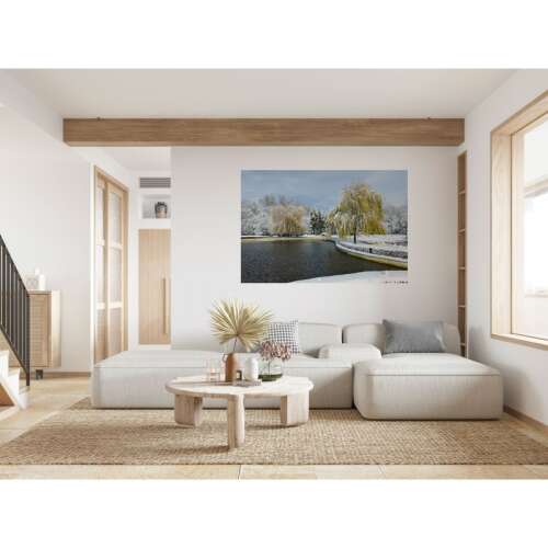 Vászon falikép egy befagyott tóról télen, 80x50cm, tabloucanvas1285 - Dekoráció