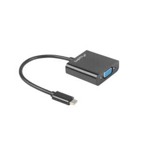 Lanberg USB-C to VGA adapter, 15cm, black - USB Adapter