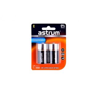 Astrum C LR14 Alkaline Batterie 2er-Pack Vorderseite der Verpackung - Astrum