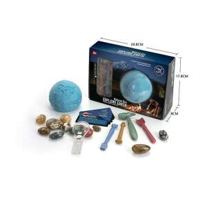 Set de excavare minerale - Explorează comorile Pământului - Jucărie STEM educativă pentru copii - Include ciocan, instrumente, lupă și minerale reale - Jocuri stiintifice si exploratori