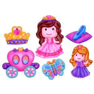ColorDay Princess Fridge Magnet Craft Kit: Princess, carriage, crown, butterfly, and shoe plaster magnets. - Nonbrand Creative Toy