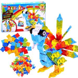 Peacock 3D building blocks set, 227 pieces, colorful, plastic, for kids, animal world, easy assembly - Creative & Building Toy