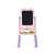 Pink and purple double-sided magnetic and chalk drawing easel for kids, with storage tray for art supplies