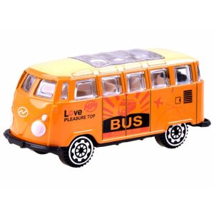 Orange retro toy bus, part of a 12-piece metal vehicle set - Nonbrand Kids's play car