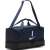 Nike Academy 21 Team Hardcase sports bag, dark blue with white swoosh logo, side view showing bottom compartment