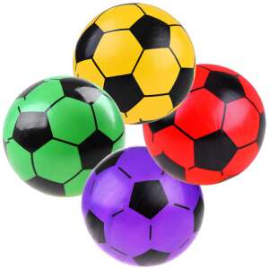 Set of 4 rubber soccer balls in different colors: green, red, yellow, purple - Rubber Ball