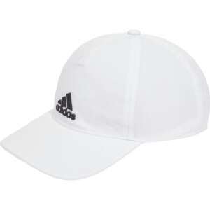 Căciulă Adidas Aeroready Baseball Logo albă, căciulă de baseball pentru bărbați cu logo negru - Șepci de baseball pentru bărbați