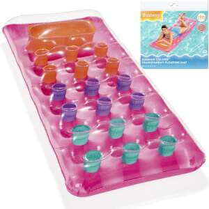 Bestway Summer Colors Transparent Floating Mat inflatable pool float with window, pink, 188x71cm - Bestway Beach mattress