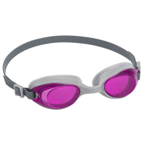 Bestway Resurge swimming goggles for adults, purple lenses, grey frame, adjustable silicone strap