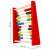 Red wooden abacus with colorful beads, 10 rows, 100 beads, dimensions: 20 cm x 16 cm x 5 cm