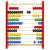 Red wooden abacus with colorful beads, 10 rows, 100 beads, front view