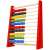Red wooden abacus with colorful beads, educational toy for kids, side view