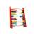 Red wooden abacus with colorful beads, 10 rows, 100 beads, angled view