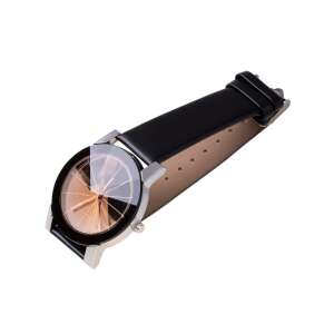Black and gold classic men's watch with leather strap - Men's Watch