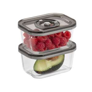 Caso Germany VacuBoxx Eco-Duo S vacuum container set, 2 pieces, 500 ml, glass, with raspberries and avocado - Food storage
