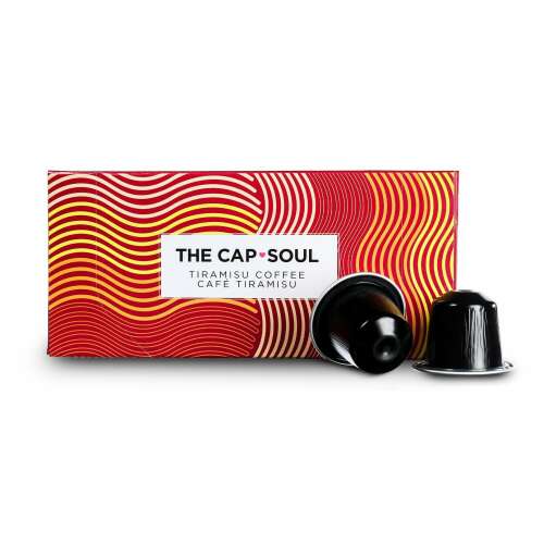 The Cap Soul Tiramisu Coffee Capsules, 10 count, Nespresso compatible, gourmet, intense flavor, Robusta blend