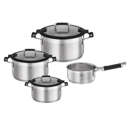 Rösle Silence Pro 7-piece stainless steel cookware set with glass lids