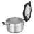 Rösle Silence Pro stainless steel pot with glass lid open