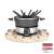 Gastroback fondue set, 42566, with 8 fondue forks, 8 sauce dishes, and a rotating wooden base