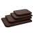 Legnoart Rialto chopping board, dark brown, heat treated natural wood, handmade, 37 x 28 cm, set of 4