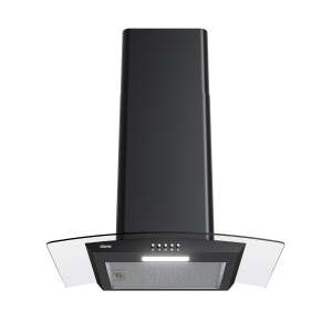 Ciarra CBCB6506B-OW black wall-mounted cooker hood, 60 cm, 3 power levels, 650 m³/h, carbon filter, recirculation and exhaust mode, LED lights, washable grease filter, installation kit included - Range Hood